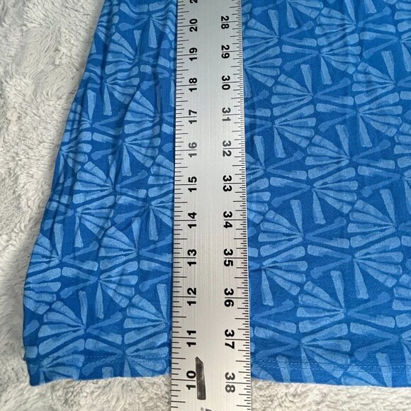 Fresh Produce Emma Dress Short Sleeve Ruched Blue Printed Size Small A-Line - Picture 9 of 9